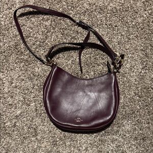Coach Dark Purple Leather Shoulder Bag